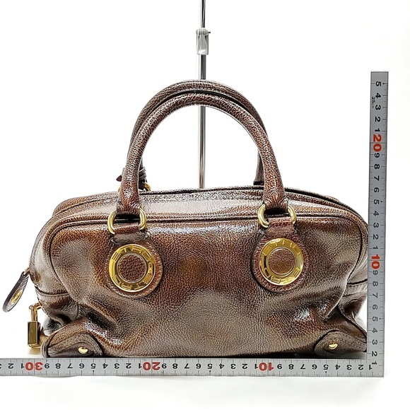 Authentic Etro Hand Bag  Brown PVC with lock and key EUC - Picture 3 of 17